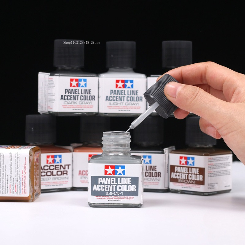 Tamiya Model Paint Set - สีเพ้นท์แผงคอนโซล 40 มล. สีเทาเข้มผสมน้ำยาละลายสี สำหรับโมเดลรถทหาร งานอดิเรก