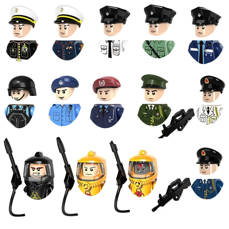 Lego Set City - ตำรวจพิเศษ ตำรวจจราจรในเมือง ตัวต่ออาคาร หน่วยรบพิเศษ พร้อมอาวุธ ปืน