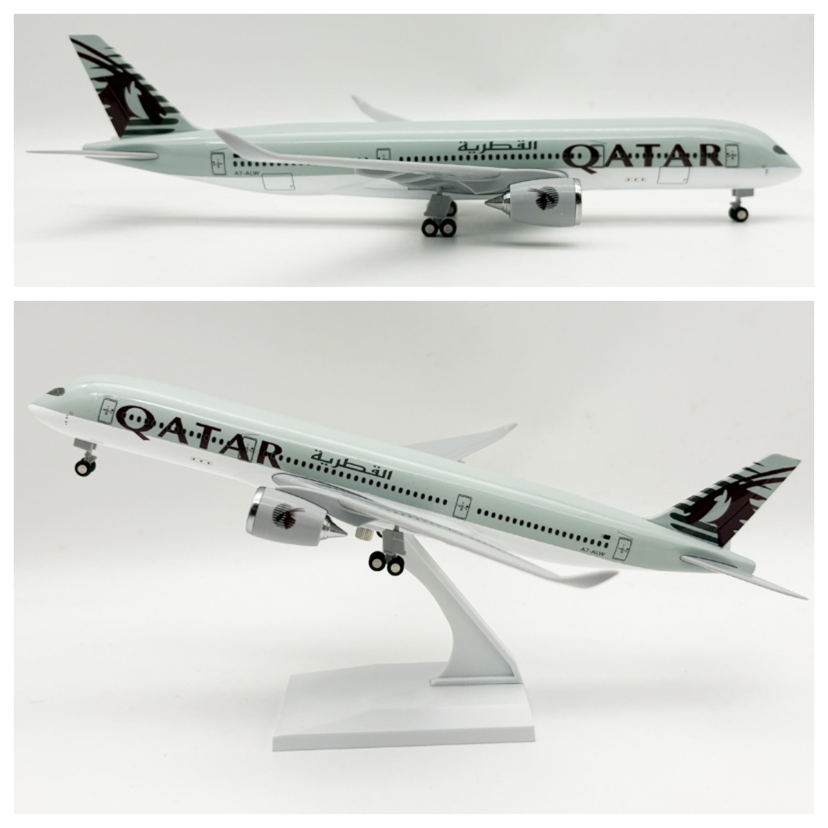 Model Airplane Plastic - โมเดลเครื่องบินเรซิ่นไดแคสต์ขนาด 30 ซม. รุ่น qa-tar A350