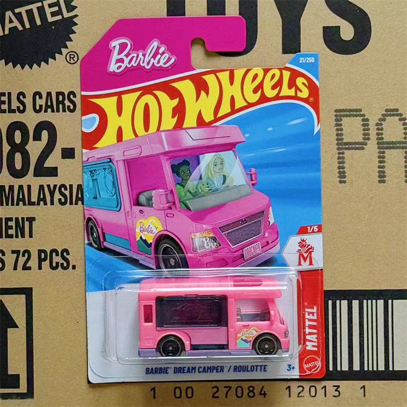 Mattel Toy Barbie - รถของเล่นฮอตวีลส์สำหรับเด็กผู้ชาย 21 คัน # รถบ้านบาร์บี้ดรีมแคมเปอร์ HOTWHEELS
