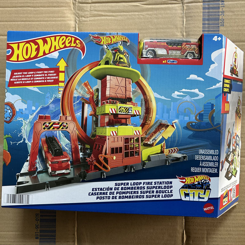 Hot Wheels Car Track Sets - ชุดของเล่นรถแข่งฮอตวีลส์ สตีมดรอป แอนด์ สกอร์ HKX41 สนามแข่งรถ