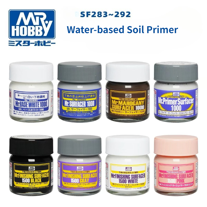 Tamiya Model Paint Set - Mr.Hobby ไพรเมอร์สูตรน้ำ SF283-290 40 มล. สีสำหรับเติมและแก้ไขสีสำหรับโมเดลทหารและฟิกเกอร์