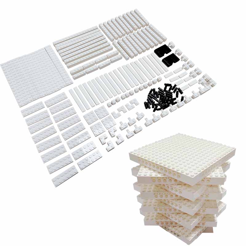 Lego Minifigure Holder - Pixel Art ภาพวาดสีขาวกรอบรูปชุดอิฐ4/3 16X16 Baseplates บล็อกตัวต่อ