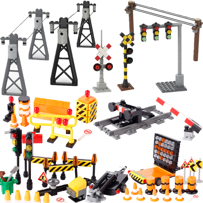 Lego Set City - MOC City Barricade Building Blocks อุปกรณ์จราจร