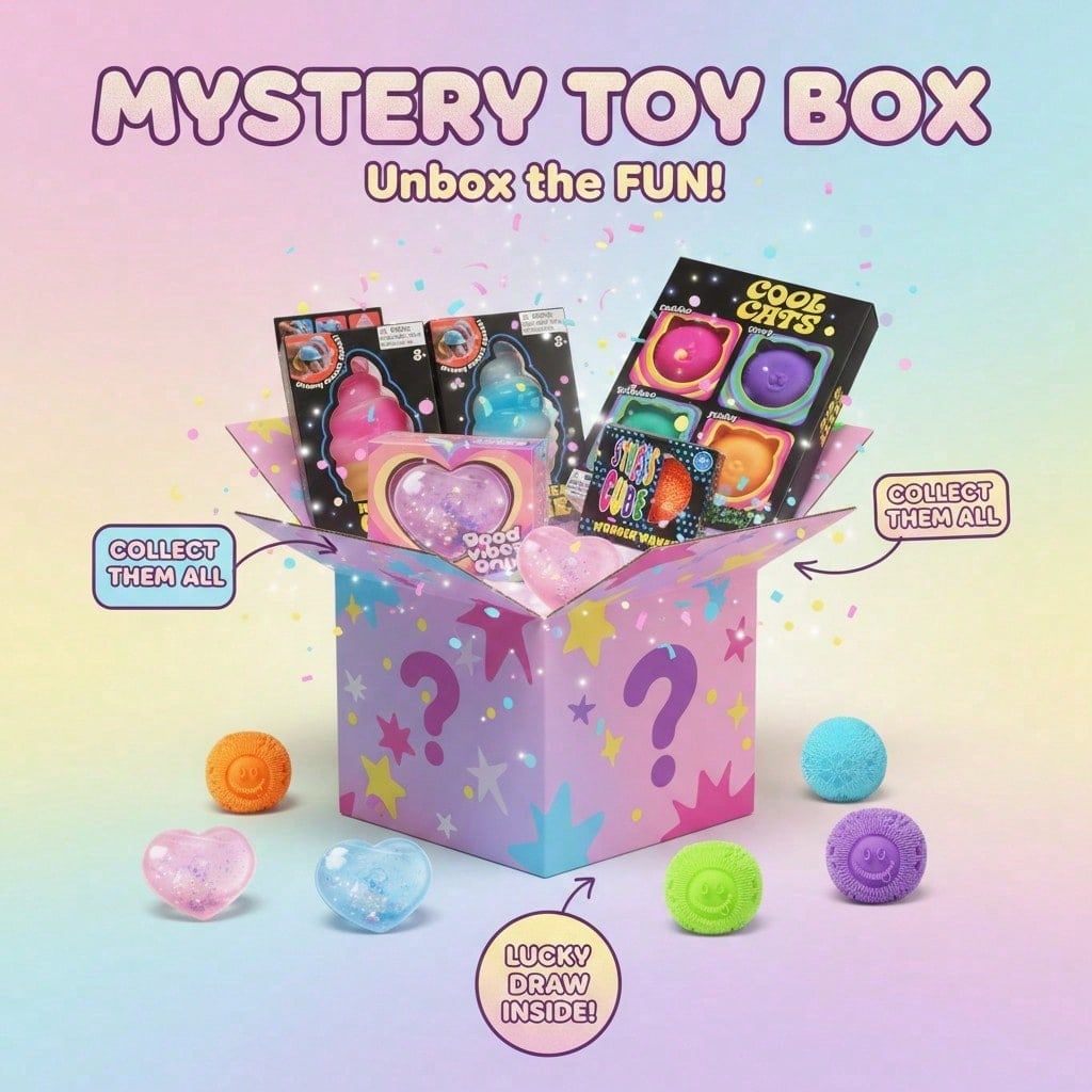 ชุดกล่องสุ่มของเล่นบีบสัมผัสหล - Mystery Box Blind Bag บทวิจารณ์และราคา